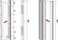 BO600RP Dveřní lišta se dvěma elektromagnety se signalizací, 250 cm